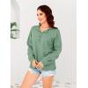 imageDisamer Sweatshirts for Womens Long Sleeve V Neck Striped Fashion Oversized T Shirts Casual Button Down Henley Neck TopsGreen