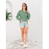 imageDisamer Sweatshirts for Womens Long Sleeve V Neck Striped Fashion Oversized T Shirts Casual Button Down Henley Neck TopsGreen
