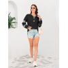 imageDisamer Sweatshirts for Womens Long Sleeve V Neck Striped Fashion Oversized T Shirts Casual Button Down Henley Neck TopsGrid Black