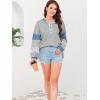 imageDisamer Sweatshirts for Womens Long Sleeve V Neck Striped Fashion Oversized T Shirts Casual Button Down Henley Neck TopsStriped Gray