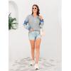 imageDisamer Sweatshirts for Womens Long Sleeve V Neck Striped Fashion Oversized T Shirts Casual Button Down Henley Neck TopsStriped Gray