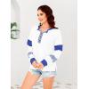 imageDisamer Sweatshirts for Womens Long Sleeve V Neck Striped Fashion Oversized T Shirts Casual Button Down Henley Neck TopsStriped White