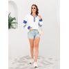 imageDisamer Sweatshirts for Womens Long Sleeve V Neck Striped Fashion Oversized T Shirts Casual Button Down Henley Neck TopsStriped White