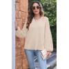 imageDisamer Women Casual Blouse Fashion 2025 Clothes Fall V Neck Long Puff Sleeve Shirts Lightweight Summer Tunic Tops TrendyApricot