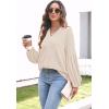 imageDisamer Women Casual Blouse Fashion 2025 Clothes Fall V Neck Long Puff Sleeve Shirts Lightweight Summer Tunic Tops TrendyApricot