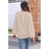 imageDisamer Women Casual Blouse Fashion 2025 Clothes Fall V Neck Long Puff Sleeve Shirts Lightweight Summer Tunic Tops TrendyApricot
