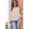 imageDisamer Women Casual Blouse Fashion 2025 Clothes Fall V Neck Long Puff Sleeve Shirts Lightweight Summer Tunic Tops TrendyApricot