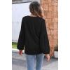 imageDisamer Women Casual Blouse Fashion 2025 Clothes Fall V Neck Long Puff Sleeve Shirts Lightweight Summer Tunic Tops TrendyBlack