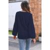 imageDisamer Women Casual Blouse Fashion 2025 Clothes Fall V Neck Long Puff Sleeve Shirts Lightweight Summer Tunic Tops TrendyBlue