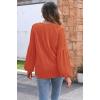 imageDisamer Women Casual Blouse Fashion 2025 Clothes Fall V Neck Long Puff Sleeve Shirts Lightweight Summer Tunic Tops TrendyOrange