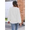 imageDisamer Women Casual Blouse Fashion 2025 Clothes Fall V Neck Long Puff Sleeve Shirts Lightweight Summer Tunic Tops TrendyWhite