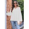 imageDisamer Women Casual Blouse Fashion 2025 Clothes Fall V Neck Long Puff Sleeve Shirts Lightweight Summer Tunic Tops TrendyWhite