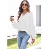 imageDisamer Women Casual Blouse Fashion 2025 Clothes Fall V Neck Long Puff Sleeve Shirts Lightweight Summer Tunic Tops TrendyWhite