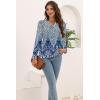 imageDisamer Womens T Shirts 2025 Fashion Tops Long Sleeve Pleated Dressy Casual Button Down Blouses Fall ClothesFloral Blue