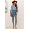 imageDisamer Womens T Shirts 2025 Fashion Tops Long Sleeve Pleated Dressy Casual Button Down Blouses Fall ClothesFloral Blue