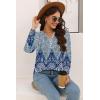 imageDisamer Womens T Shirts 2025 Fashion Tops Long Sleeve Pleated Dressy Casual Button Down Blouses Fall ClothesFloral Blue
