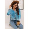 imageDisamer Womens T Shirts 2025 Fashion Tops Long Sleeve Pleated Dressy Casual Button Down Blouses Fall ClothesFlower Blue