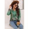 imageDisamer Womens T Shirts 2025 Fashion Tops Long Sleeve Pleated Dressy Casual Button Down Blouses Fall ClothesFlower Green
