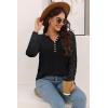imageDisamer Womens T Shirts 2025 Fashion Tops Long Sleeve Pleated Dressy Casual Button Down Blouses Fall ClothesPure Black