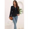 imageDisamer Womens T Shirts 2025 Fashion Tops Long Sleeve Pleated Dressy Casual Button Down Blouses Fall ClothesPure Black
