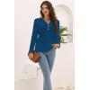 imageDisamer Womens T Shirts 2025 Fashion Tops Long Sleeve Pleated Dressy Casual Button Down Blouses Fall ClothesPure Blue