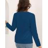 imageDisamer Womens T Shirts 2025 Fashion Tops Long Sleeve Pleated Dressy Casual Button Down Blouses Fall ClothesPure Blue