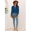 imageDisamer Womens T Shirts 2025 Fashion Tops Long Sleeve Pleated Dressy Casual Button Down Blouses Fall ClothesPure Blue