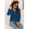 imageDisamer Womens T Shirts 2025 Fashion Tops Long Sleeve Pleated Dressy Casual Button Down Blouses Fall ClothesPure Blue