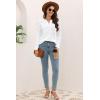 imageDisamer Womens T Shirts 2025 Fashion Tops Long Sleeve Pleated Dressy Casual Button Down Blouses Fall ClothesPure White