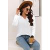 imageDisamer Womens T Shirts 2025 Fashion Tops Long Sleeve Pleated Dressy Casual Button Down Blouses Fall ClothesPure White