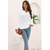imageDisamer Womens T Shirts 2025 Fashion Tops Long Sleeve Pleated Dressy Casual Button Down Blouses Fall ClothesPure White