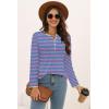 imageDisamer Womens T Shirts 2025 Fashion Tops Long Sleeve Pleated Dressy Casual Button Down Blouses Fall ClothesStriped Blue