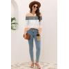 imageDisamer Womens T Shirts 2025 Fashion Tops Long Sleeve Pleated Dressy Casual Button Down Blouses Fall ClothesStriped Color Orange