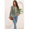imageDisamer Womens T Shirts 2025 Fashion Tops Long Sleeve Pleated Dressy Casual Button Down Blouses Fall ClothesStriped Yellow