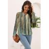 imageDisamer Womens T Shirts 2025 Fashion Tops Long Sleeve Pleated Dressy Casual Button Down Blouses Fall ClothesStriped Yellow