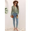 imageDisamer Womens T Shirts 2025 Fashion Tops Long Sleeve Pleated Dressy Casual Button Down Blouses Fall ClothesStriped Yellow