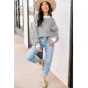 imageWomens Sweaters Fall 2025 Fashion Long Sleeve Color Block Oversized Sweater Trendy Casual Crew Neck Knitted Tops PulloverGrey