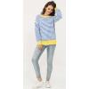 imageWomens Sweaters Fall 2025 Fashion Long Sleeve Color Block Oversized Sweater Trendy Casual Crew Neck Knitted Tops PulloverStripe Color Blue