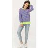 imageWomens Sweaters Fall 2025 Fashion Long Sleeve Color Block Oversized Sweater Trendy Casual Crew Neck Knitted Tops PulloverStripe Color Green