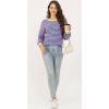 imageWomens Sweaters Fall 2025 Fashion Long Sleeve Color Block Oversized Sweater Trendy Casual Crew Neck Knitted Tops PulloverStripe Color Green