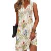 imageDisamer Beach Dresses for Women 2025 Vacation Swim Cover up VNeck Summer Dress Button Down Sleeveless Boho Floral SundressFloral Cluster