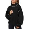 imageDisamer Fall Clothes for Women 2023 Trendy Mock Turtleneck Sweatshirts Oversized Casual Solid Color Long Sleeve Pullover Tops