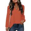 imageDisamer Women Casual Blouse Fashion 2025 Clothes Fall V Neck Long Puff Sleeve Shirts Lightweight Summer Tunic Tops TrendyOrange