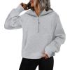 imageDisamer Womens Oversized Sweatshirts Hoodies 2024 Fall Clothes Fashion Outfits Y2K Fleece Quarter Half Zip Pullover TopsMGray