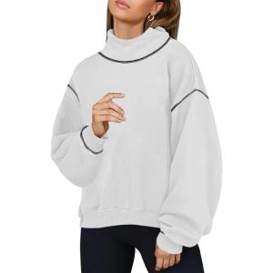 imageDisamer Womens Oversized Turtleneck Sweatshirt Long Sleeve Pullover Tops Fashion Outfits 2023 Y2K Fall Clothes