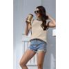 imageDisamer Cap Sleeve Knit Sweater Tops Sleeveless Vest 2025 Spring Clothes Oversized Summer Tank Trendy Short Sleeve T ShirtsLine Apricot