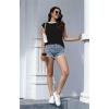 imageDisamer Cap Sleeve Knit Sweater Tops Sleeveless Vest 2025 Spring Clothes Oversized Summer Tank Trendy Short Sleeve T ShirtsPure Black