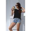 imageDisamer Cap Sleeve Knit Sweater Tops Sleeveless Vest 2025 Spring Clothes Oversized Summer Tank Trendy Short Sleeve T ShirtsPure Black