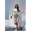 imageDisamer Cap Sleeve Knit Sweater Tops Sleeveless Vest 2025 Spring Clothes Oversized Summer Tank Trendy Short Sleeve T ShirtsStripe Apricot