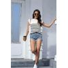imageDisamer Cap Sleeve Knit Sweater Tops Sleeveless Vest 2025 Spring Clothes Oversized Summer Tank Trendy Short Sleeve T ShirtsStripe White